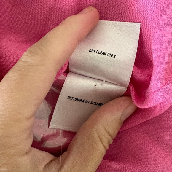 Favorite Daughter the Dinner Party Mini Shirt Dress Flamingo Pink Long Sleeve - Picture 8 of 9